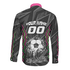Personalised Matildas Australian Spirit Long Sleeve Button Shirt Kangaroo Emu Coat Of Arms Soccer Ball