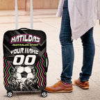 Personalised Matildas Australian Spirit Luggage Cover Kangaroo Emu Coat Of Arms Soccer Ball