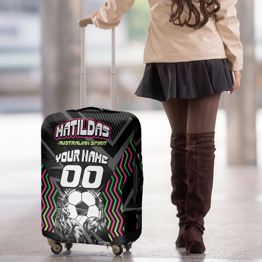 Personalised Matildas Australian Spirit Luggage Cover Kangaroo Emu Coat Of Arms Soccer Ball