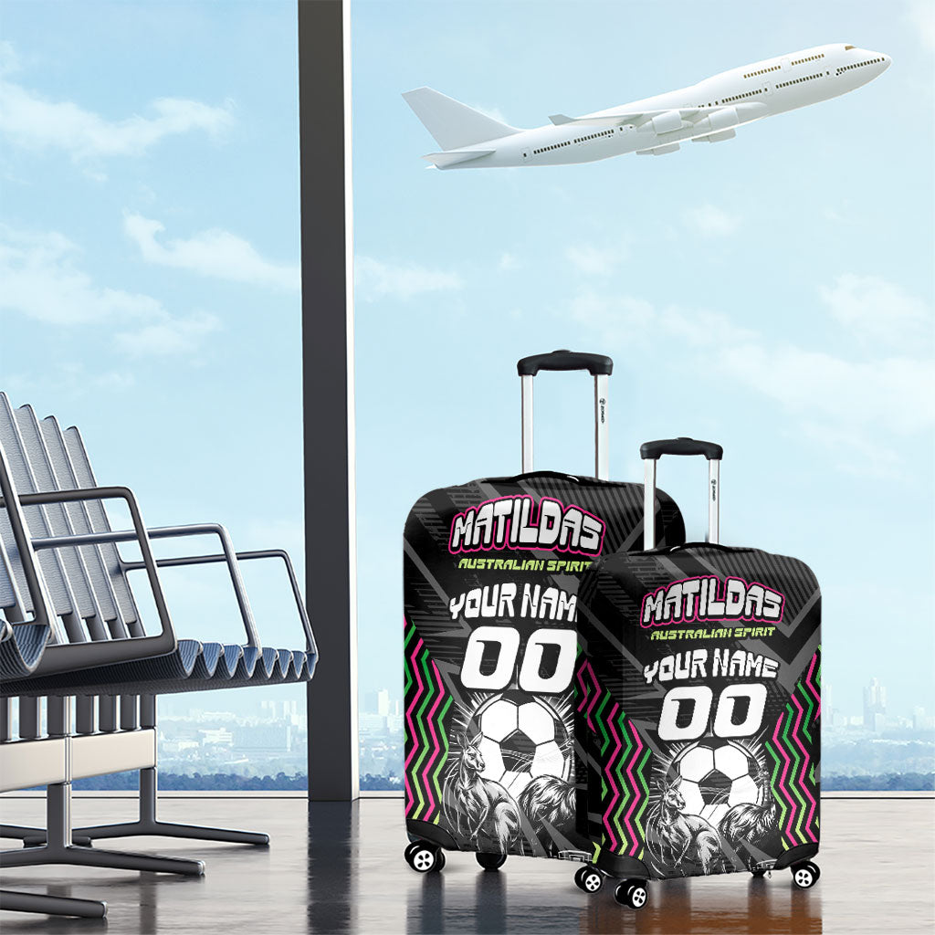 Personalised Matildas Australian Spirit Luggage Cover Kangaroo Emu Coat Of Arms Soccer Ball