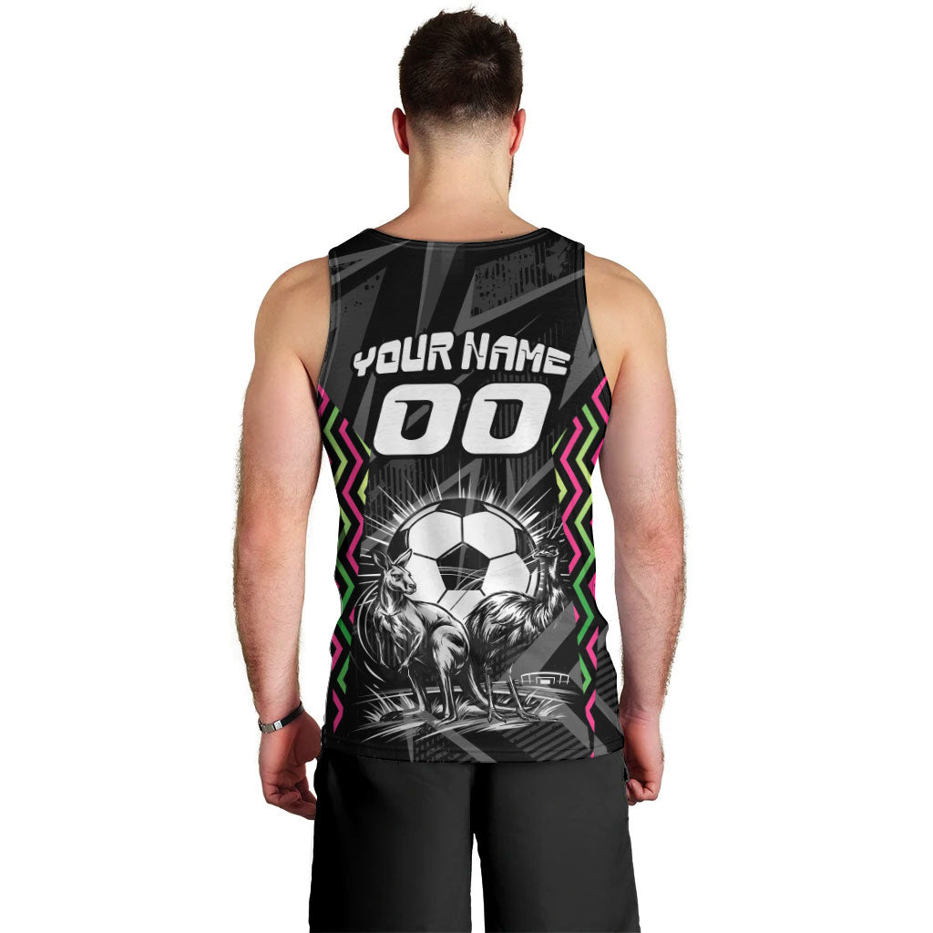 Personalised Matildas Australian Spirit Men Tank Top Kangaroo Emu Coat Of Arms Soccer Ball