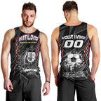 Personalised Matildas Australian Spirit Men Tank Top Kangaroo Emu Coat Of Arms Soccer Ball