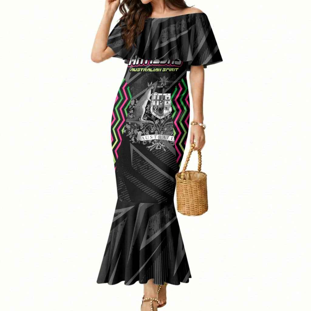 Personalised Matildas Australian Spirit Mermaid Dress Kangaroo Emu Coat Of Arms Soccer Ball