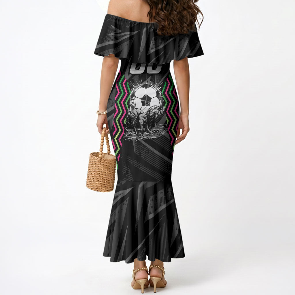 Personalised Matildas Australian Spirit Mermaid Dress Kangaroo Emu Coat Of Arms Soccer Ball