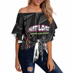 Personalised Matildas Australian Spirit Off Shoulder Wrap Waist Top Kangaroo Emu Coat Of Arms Soccer Ball