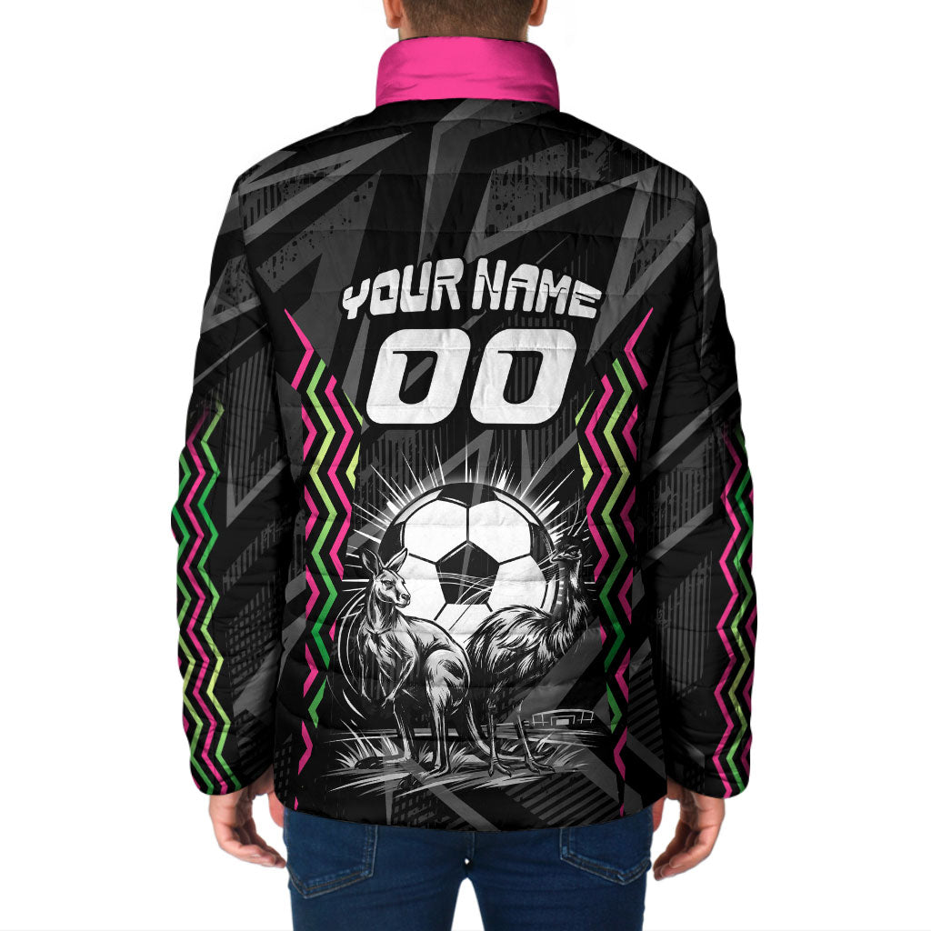 Personalised Matildas Australian Spirit Padded Jacket Kangaroo Emu Coat Of Arms Soccer Ball