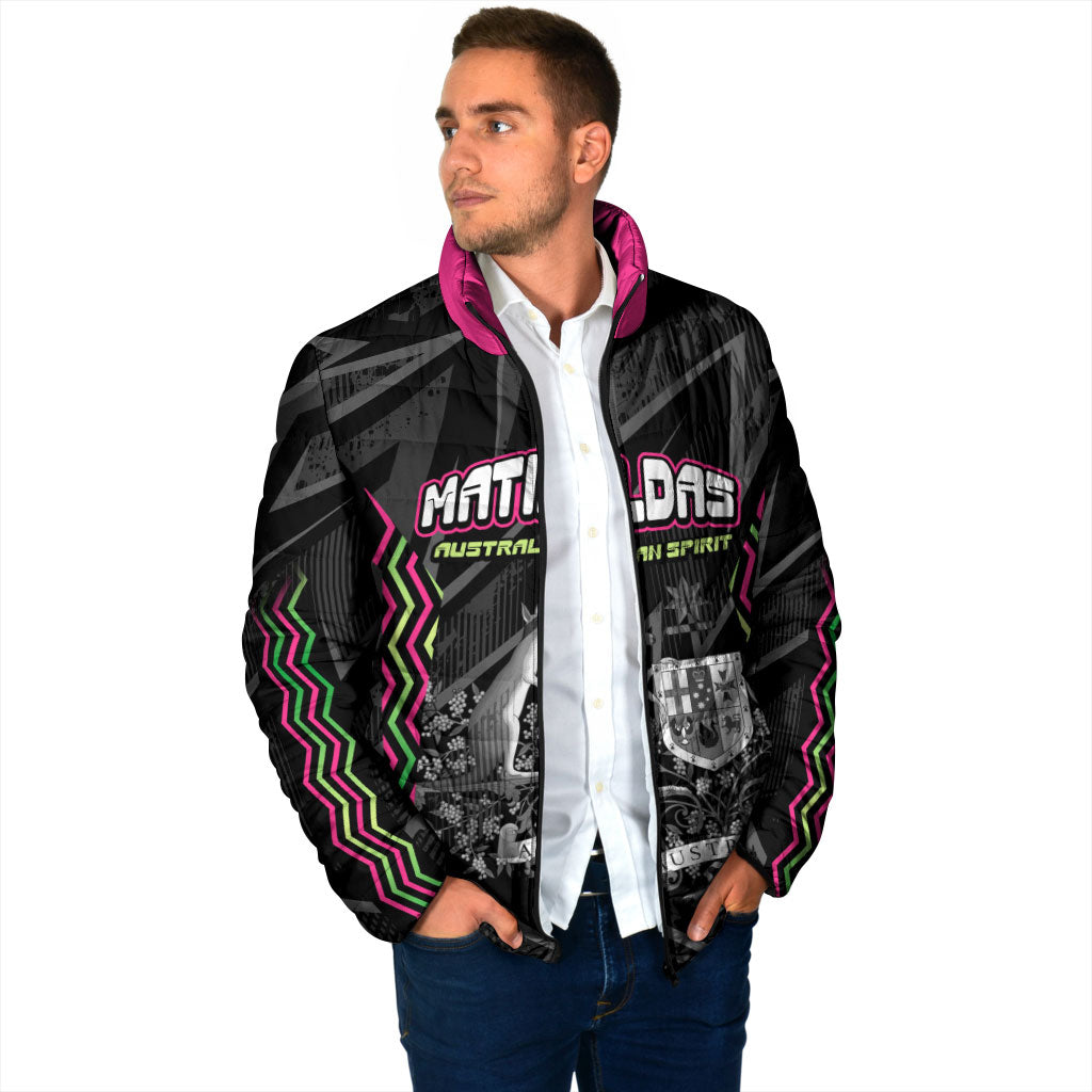 Personalised Matildas Australian Spirit Padded Jacket Kangaroo Emu Coat Of Arms Soccer Ball