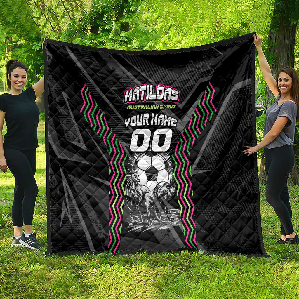 Personalised Matildas Australian Spirit Quilt Kangaroo Emu Coat Of Arms Soccer Ball