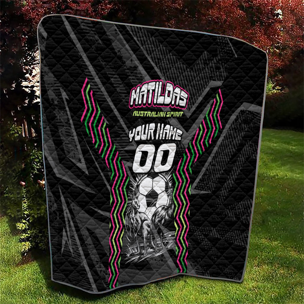 Personalised Matildas Australian Spirit Quilt Kangaroo Emu Coat Of Arms Soccer Ball