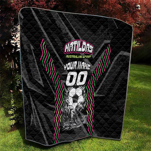 Personalised Matildas Australian Spirit Quilt Kangaroo Emu Coat Of Arms Soccer Ball
