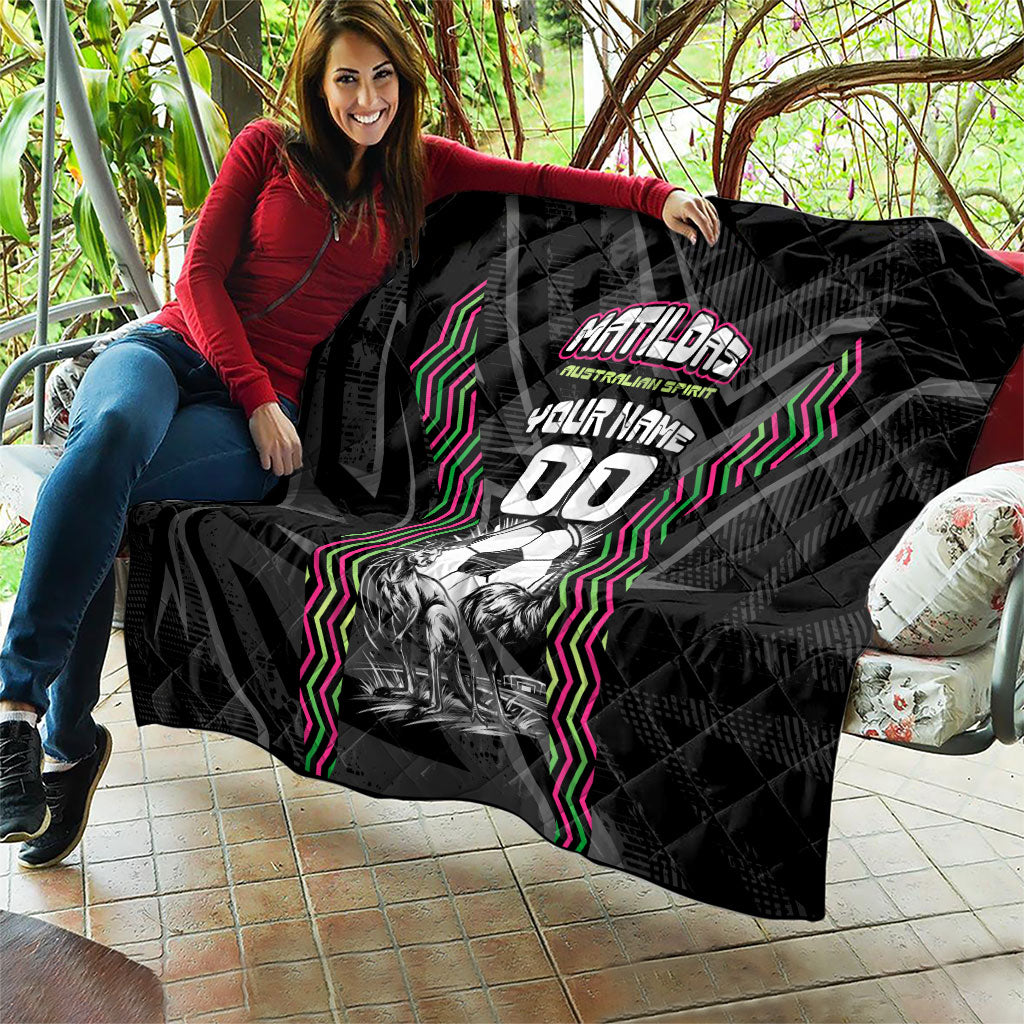 Personalised Matildas Australian Spirit Quilt Kangaroo Emu Coat Of Arms Soccer Ball