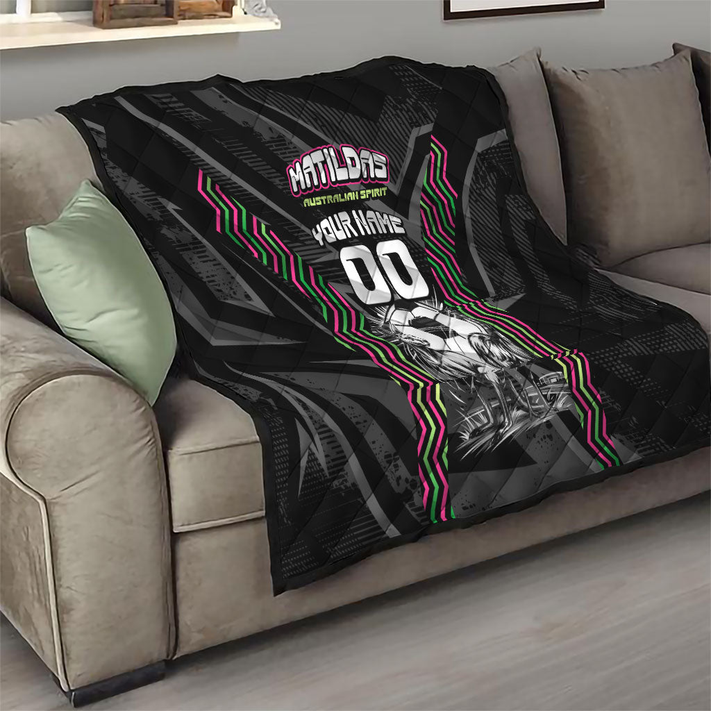 Personalised Matildas Australian Spirit Quilt Kangaroo Emu Coat Of Arms Soccer Ball