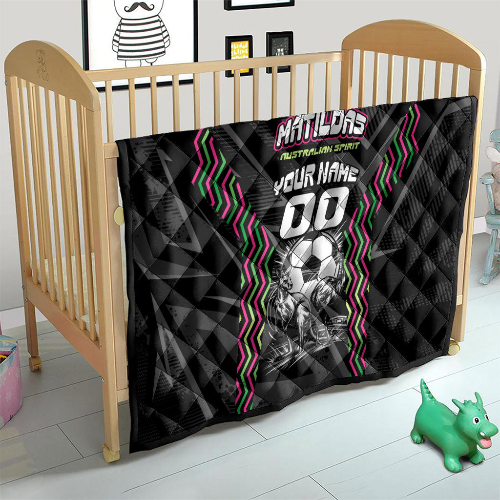 Personalised Matildas Australian Spirit Quilt Kangaroo Emu Coat Of Arms Soccer Ball