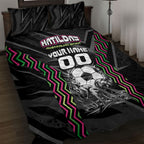 Personalised Matildas Australian Spirit Quilt Bed Set Kangaroo Emu Coat Of Arms Soccer Ball