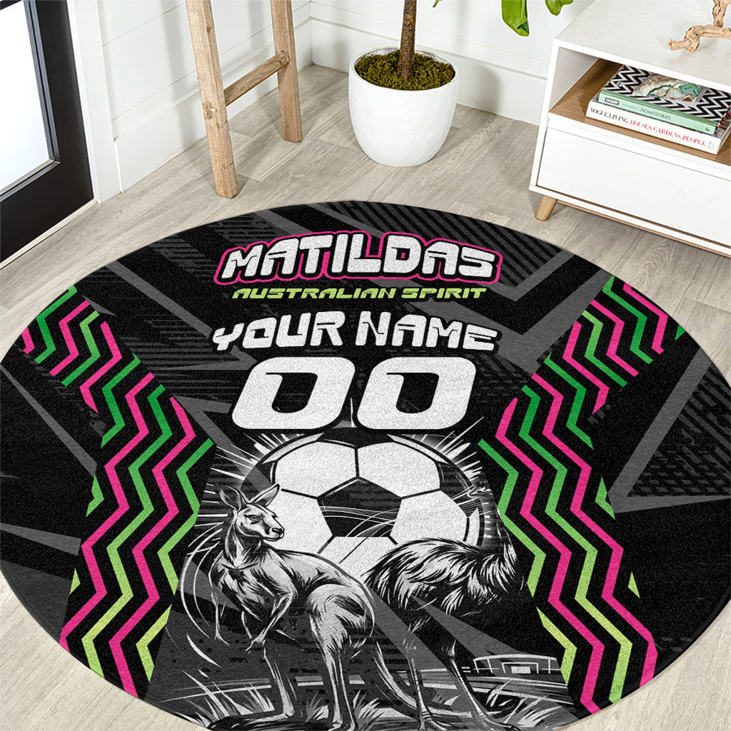 Personalised Matildas Australian Spirit Round Carpet Kangaroo Emu Coat Of Arms Soccer Ball