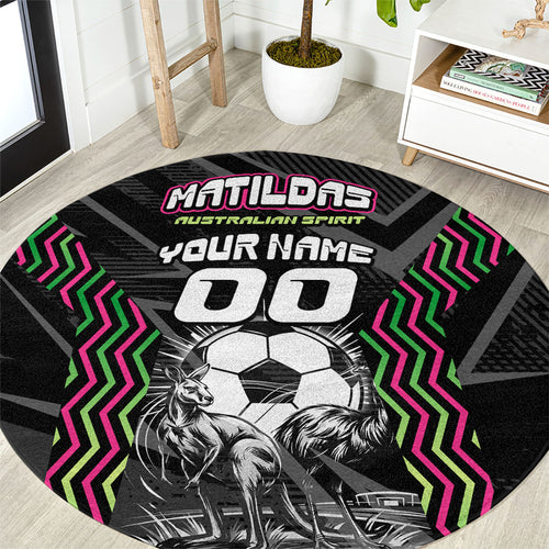 Personalised Matildas Australian Spirit Round Carpet Kangaroo Emu Coat Of Arms Soccer Ball