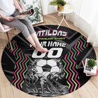 Personalised Matildas Australian Spirit Round Carpet Kangaroo Emu Coat Of Arms Soccer Ball