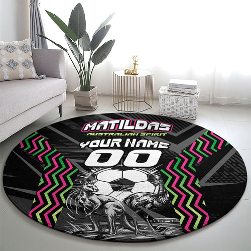 Personalised Matildas Australian Spirit Round Carpet Kangaroo Emu Coat Of Arms Soccer Ball