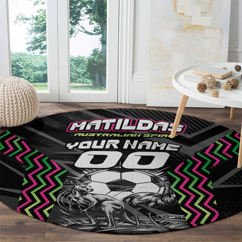 Personalised Matildas Australian Spirit Round Carpet Kangaroo Emu Coat Of Arms Soccer Ball