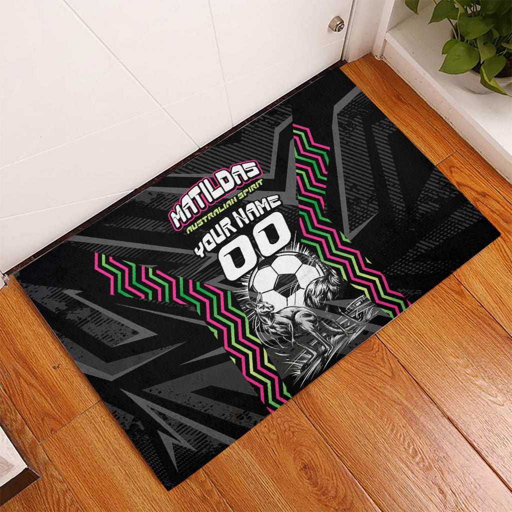 Personalised Matildas Australian Spirit Rubber Doormat Kangaroo Emu Coat Of Arms Soccer Ball