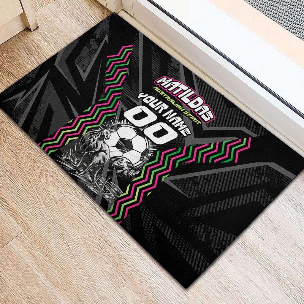 Personalised Matildas Australian Spirit Rubber Doormat Kangaroo Emu Coat Of Arms Soccer Ball