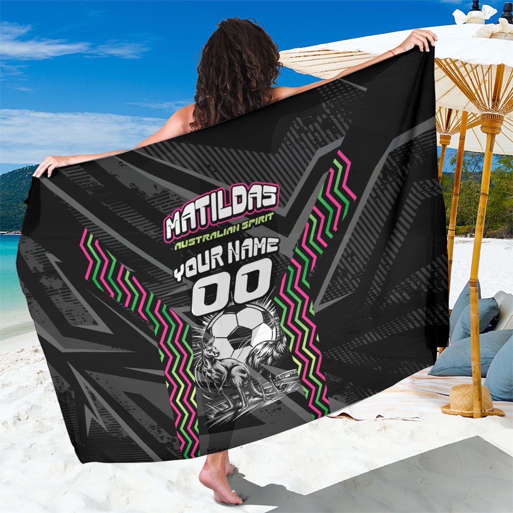Personalised Matildas Australian Spirit Sarong Kangaroo Emu Coat Of Arms Soccer Ball