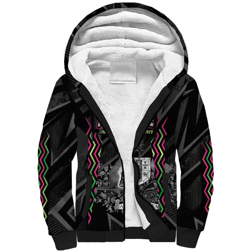 Personalised Matildas Australian Spirit Sherpa Hoodie Kangaroo Emu Coat Of Arms Soccer Ball
