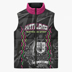 Personalised Matildas Australian Spirit Sleeveless Puffer Jacket Kangaroo Emu Coat Of Arms Soccer Ball