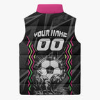 Personalised Matildas Australian Spirit Sleeveless Puffer Jacket Kangaroo Emu Coat Of Arms Soccer Ball