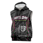 Personalised Matildas Australian Spirit Sleeveless Zip Hoodie Kangaroo Emu Coat Of Arms Soccer Ball