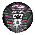 Personalised Matildas Australian Spirit Spare Tire Cover Kangaroo Emu Coat Of Arms Soccer Ball