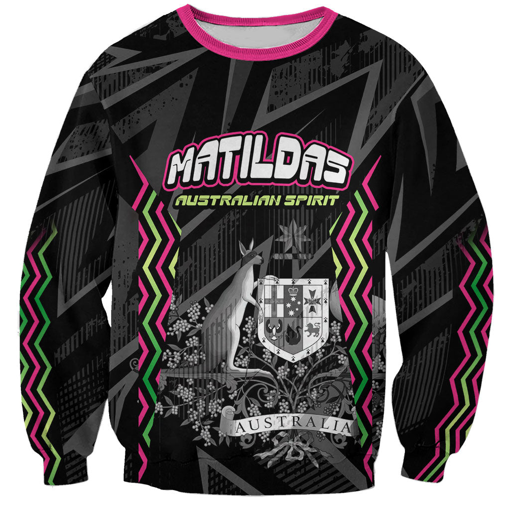 Personalised Matildas Australian Spirit Sweatshirt Kangaroo Emu Coat Of Arms Soccer Ball