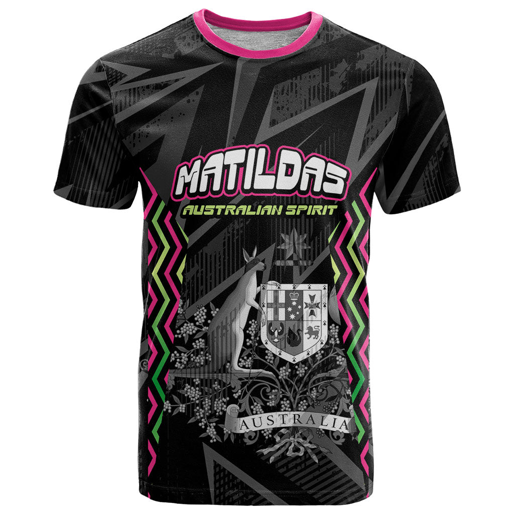 Personalised Matildas Australian Spirit T Shirt Kangaroo Emu Coat Of Arms Soccer Ball