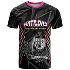 Personalised Matildas Australian Spirit T Shirt Kangaroo Emu Coat Of Arms Soccer Ball