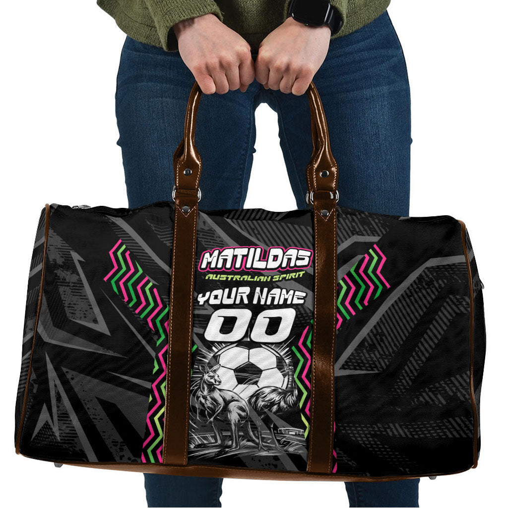 Personalised Matildas Australian Spirit Travel Bag Kangaroo Emu Coat Of Arms Soccer Ball