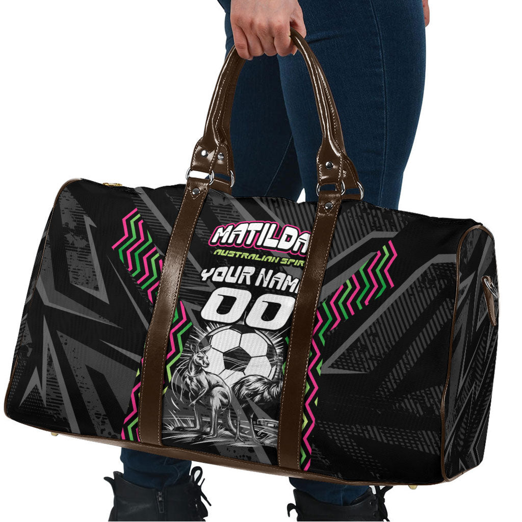 Personalised Matildas Australian Spirit Travel Bag Kangaroo Emu Coat Of Arms Soccer Ball