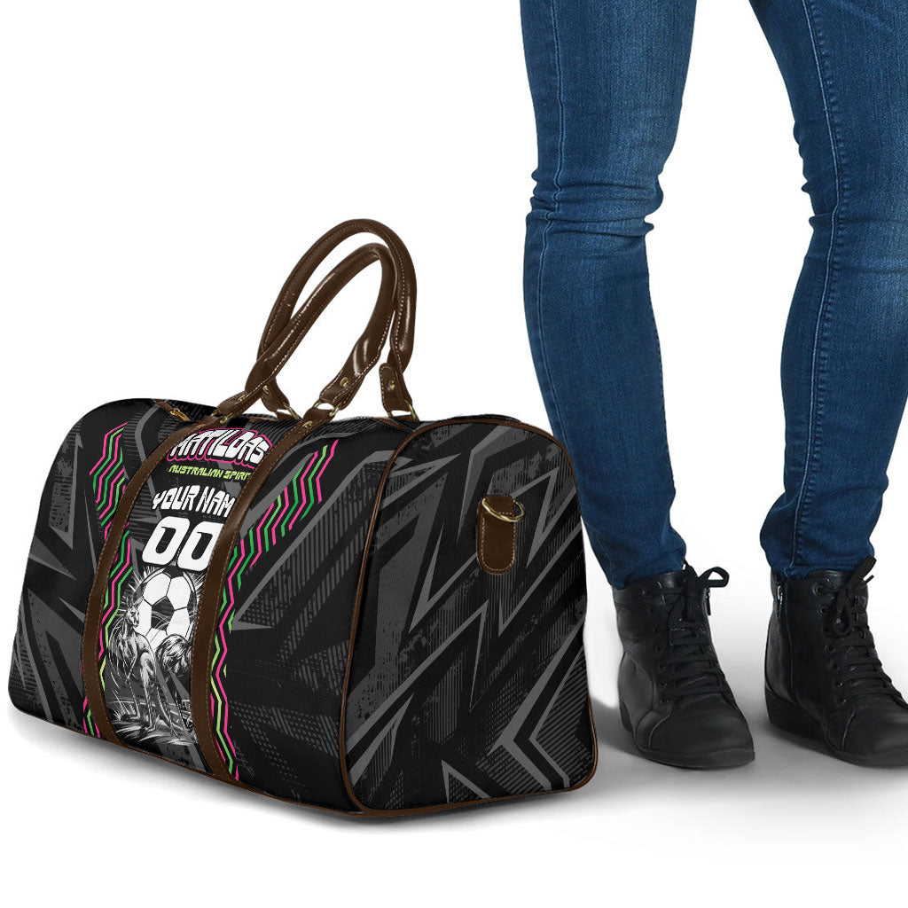 Personalised Matildas Australian Spirit Travel Bag Kangaroo Emu Coat Of Arms Soccer Ball