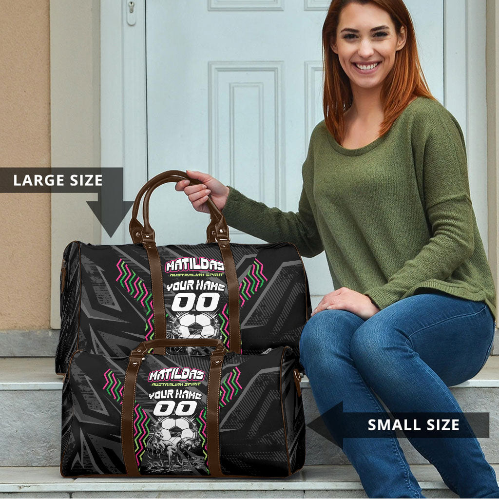 Personalised Matildas Australian Spirit Travel Bag Kangaroo Emu Coat Of Arms Soccer Ball