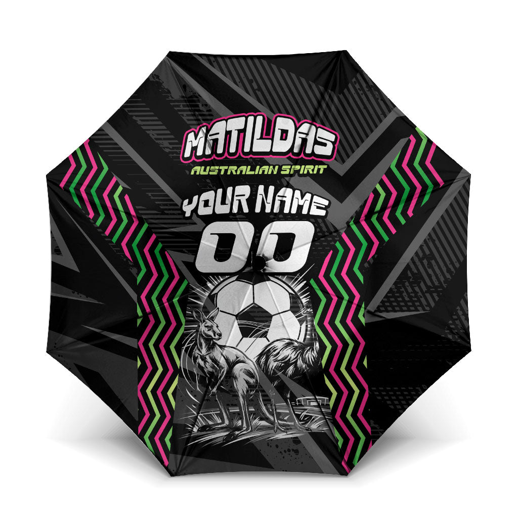 Personalised Matildas Australian Spirit Umbrella Kangaroo Emu Coat Of Arms Soccer Ball