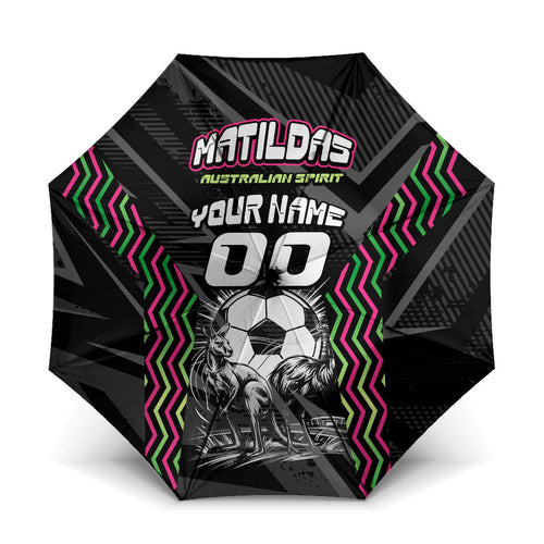 Personalised Matildas Australian Spirit Umbrella Kangaroo Emu Coat Of Arms Soccer Ball
