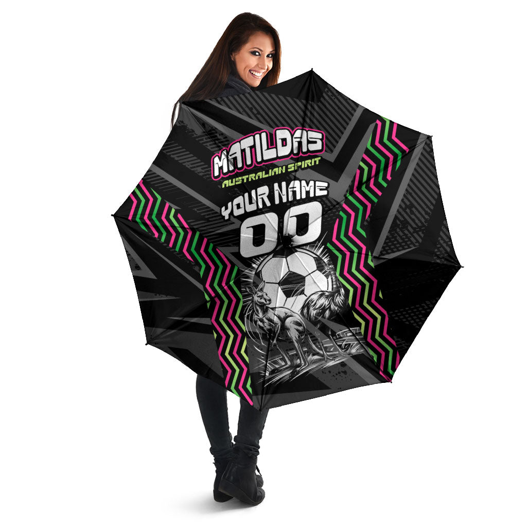 Personalised Matildas Australian Spirit Umbrella Kangaroo Emu Coat Of Arms Soccer Ball