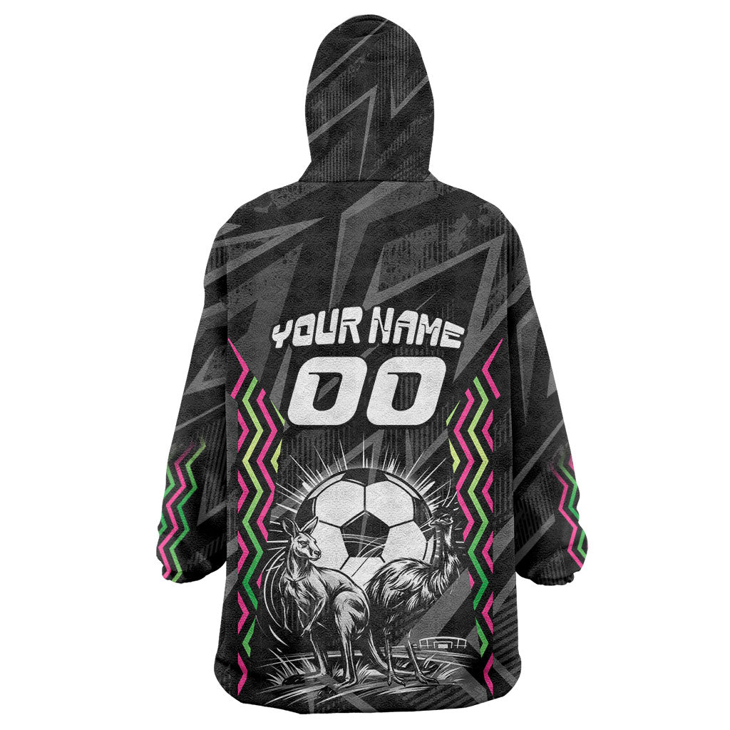 Personalised Matildas Australian Spirit Wearable Blanket Hoodie Kangaroo Emu Coat Of Arms Soccer Ball