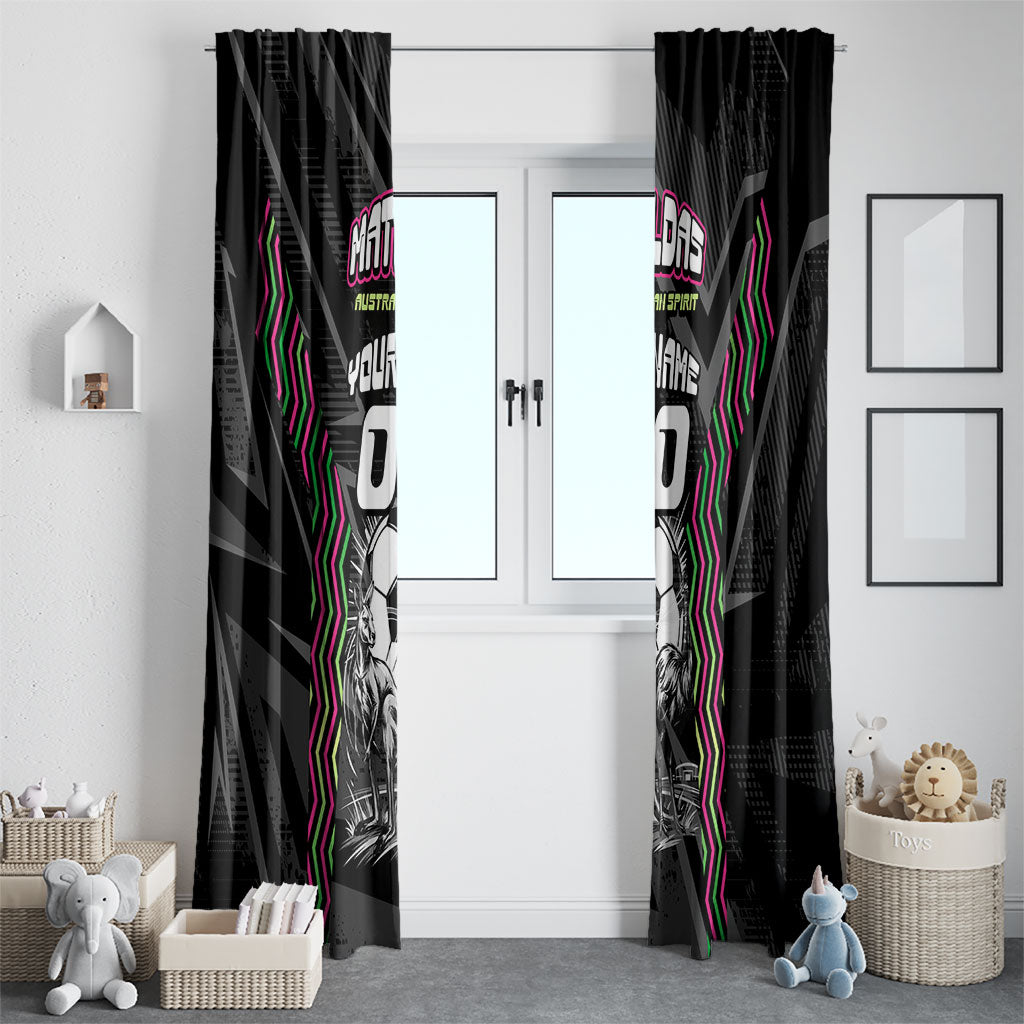 Personalised Matildas Australian Spirit Window Curtain Kangaroo Emu Coat Of Arms Soccer Ball
