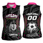 Personalised Matildas Australian Spirit Women Sleeveless Polo Shirt Kangaroo Emu Coat Of Arms Soccer Ball