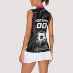 Personalised Matildas Australian Spirit Women Sleeveless Polo Shirt Kangaroo Emu Coat Of Arms Soccer Ball