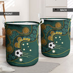 Matildas Game On Laundry Basket Indigenous Dot Art Soccer Ball With Southern Cross Stars