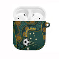 Matildas Game On AirPods Case Indigenous Dot Art Soccer Ball With Southern Cross Stars
