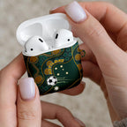 Matildas Game On AirPods Case Indigenous Dot Art Soccer Ball With Southern Cross Stars