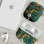 Matildas Game On AirPods Case Indigenous Dot Art Soccer Ball With Southern Cross Stars