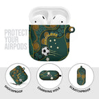 Matildas Game On AirPods Case Indigenous Dot Art Soccer Ball With Southern Cross Stars